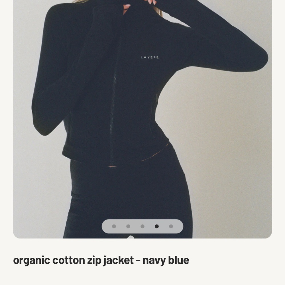 Organic Cotton Zip Jacket - Navy Blue - Picture 2 of 6